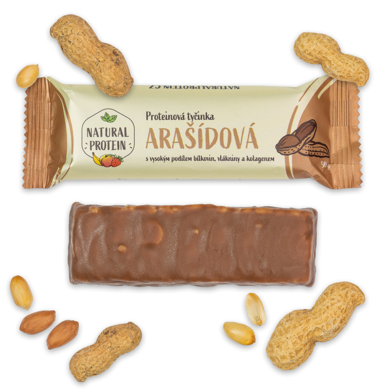 Proteinová tyčinka s kolagenem Arašidová 1 kus NaturalProtein.cz