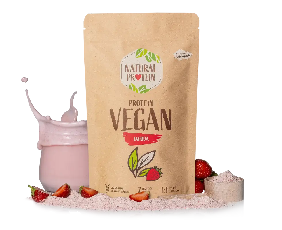 Veganský protein - Jahoda 5 kusů