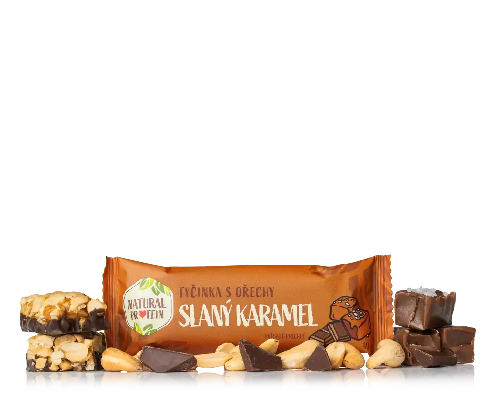 Ořechová tyčinka - slaný karamel 10 kusů