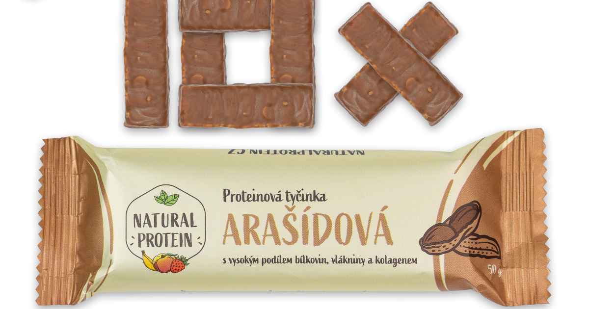 Proteinová tyčinka s kolagenem Arašidová 10 kusů NaturalProtein.cz