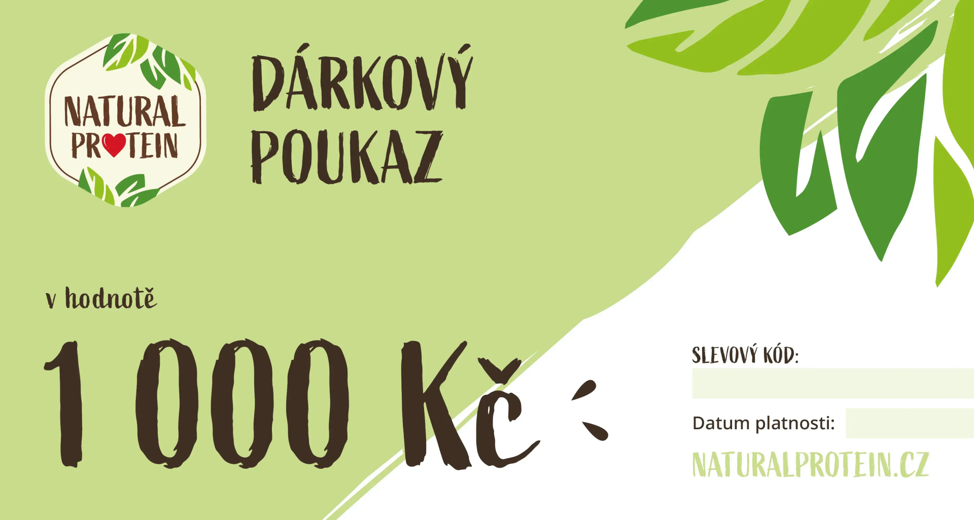 Dárkový poukaz 500 / 1000 / 2000 kč (online) 1000