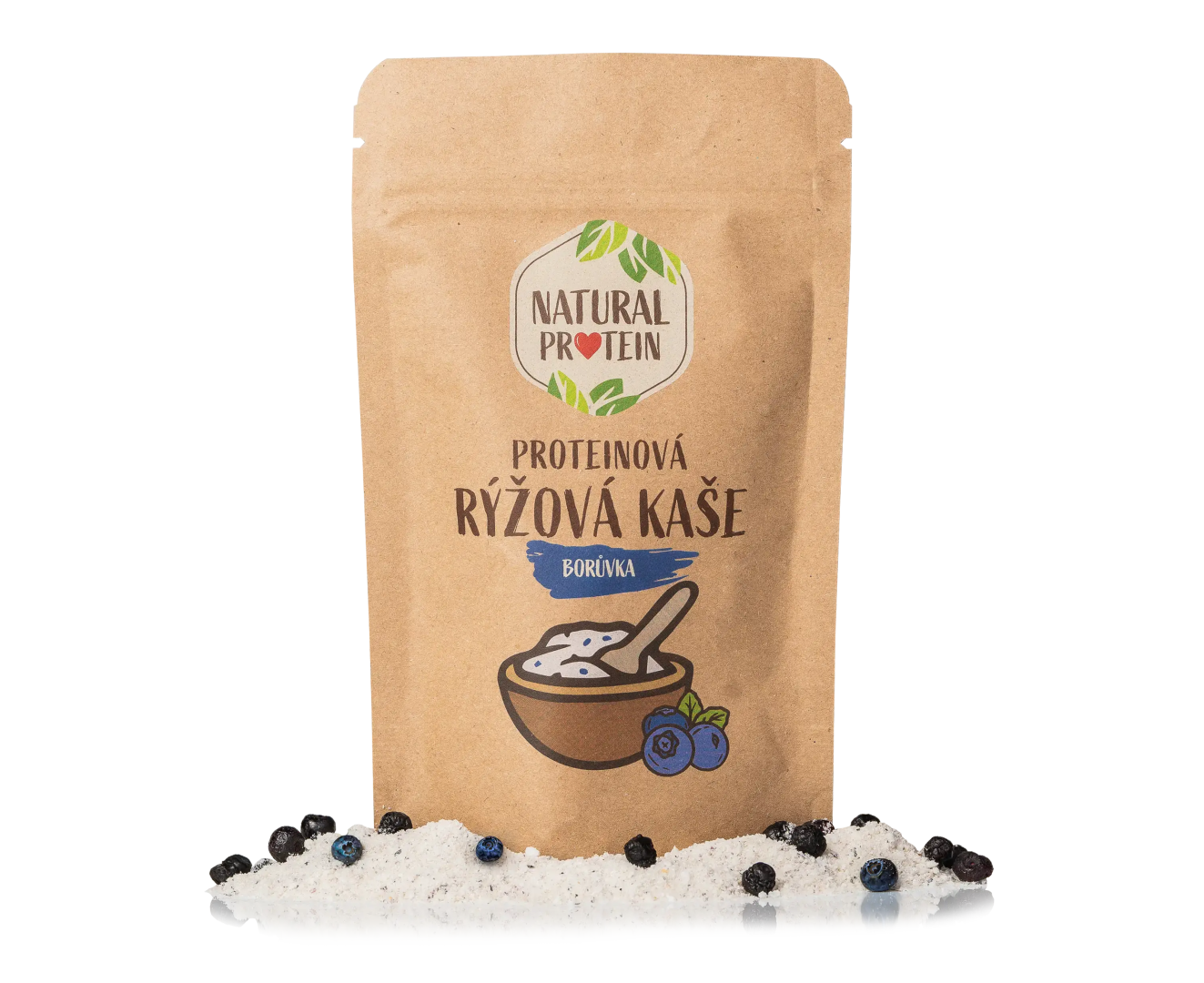 NaturalProtein Proteinová rýžová kaše Borůvka (60 g)