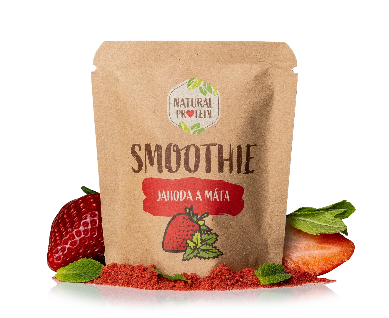 NaturalProtein Smoothie Jahoda a máta