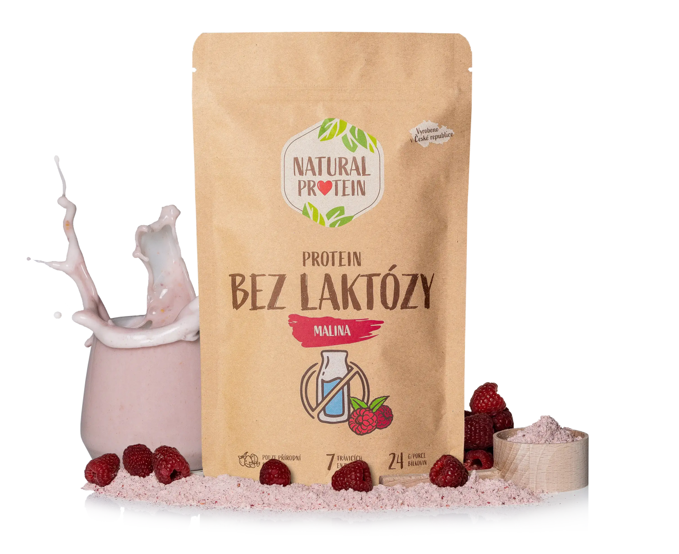 NaturalProtein Bezlaktózový protein Malina