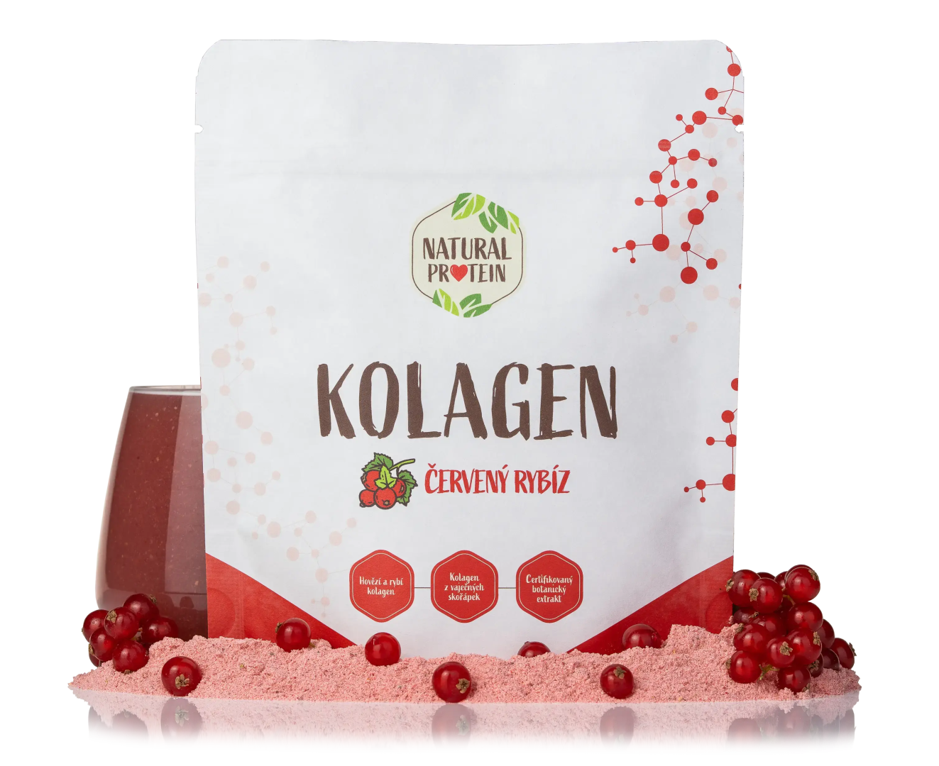 NaturalProtein Kolagen Červený rybíz
