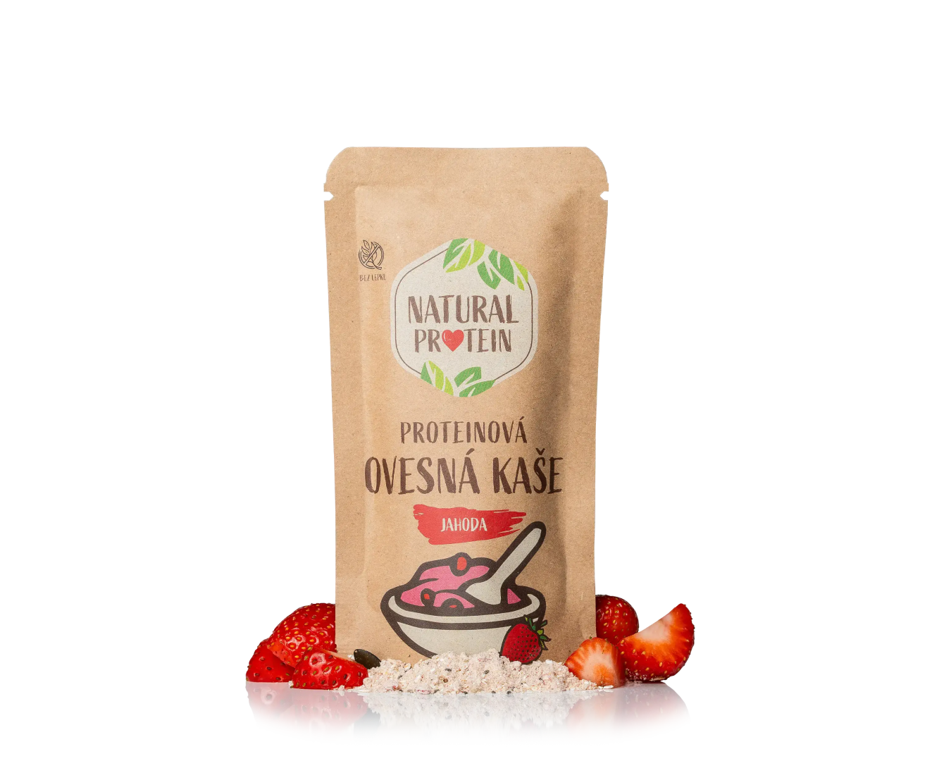 NaturalProtein Proteinová ovesná kaše Jahoda (60 g)