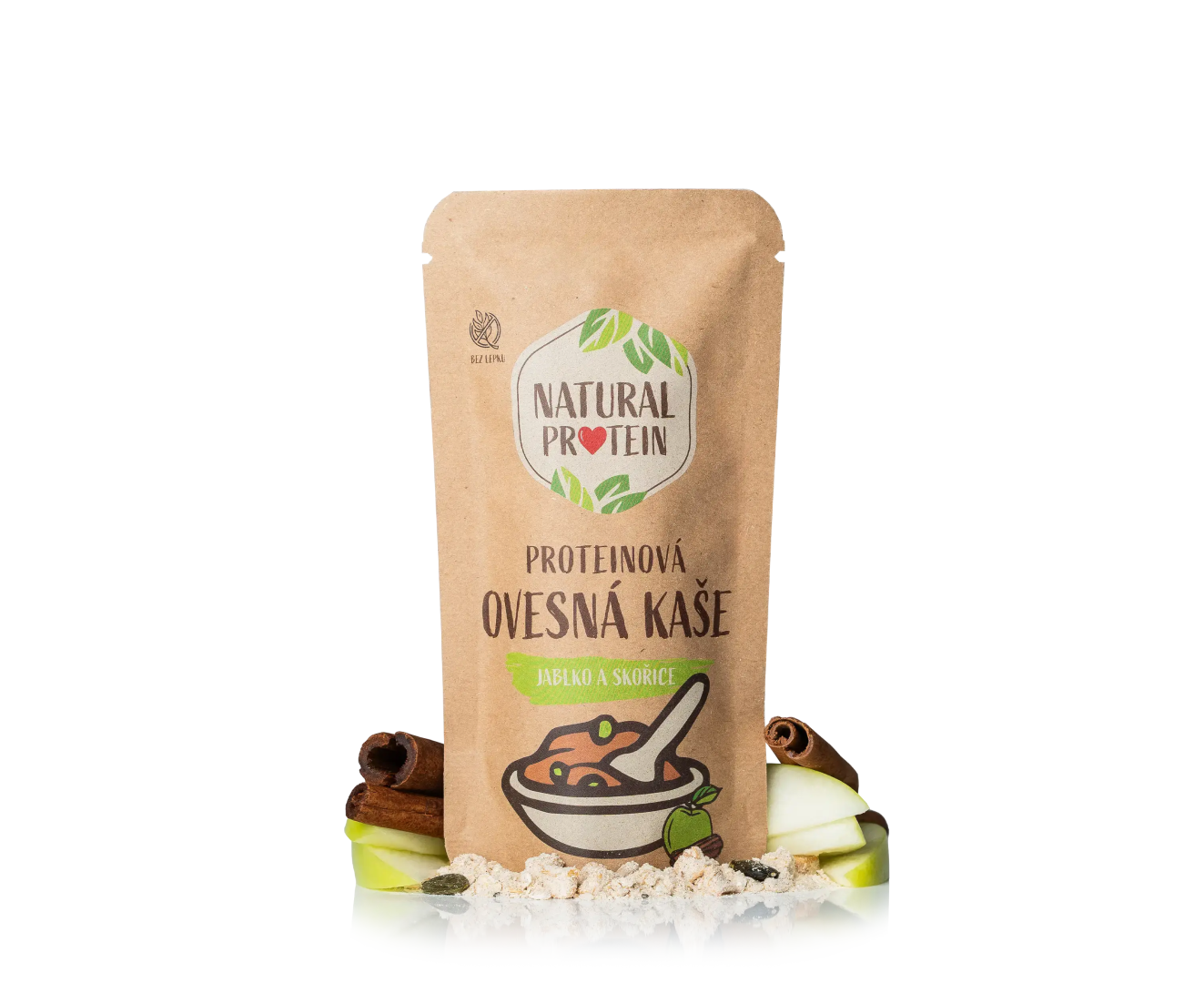 NaturalProtein Proteinová ovesná kaše Jablko a skořice (60 g)