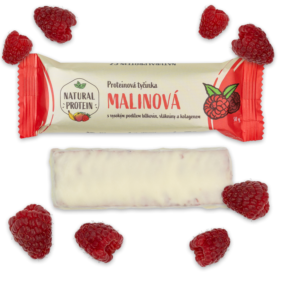 Proteinová tyčinka s kolagenem Malinová NaturalProtein.cz