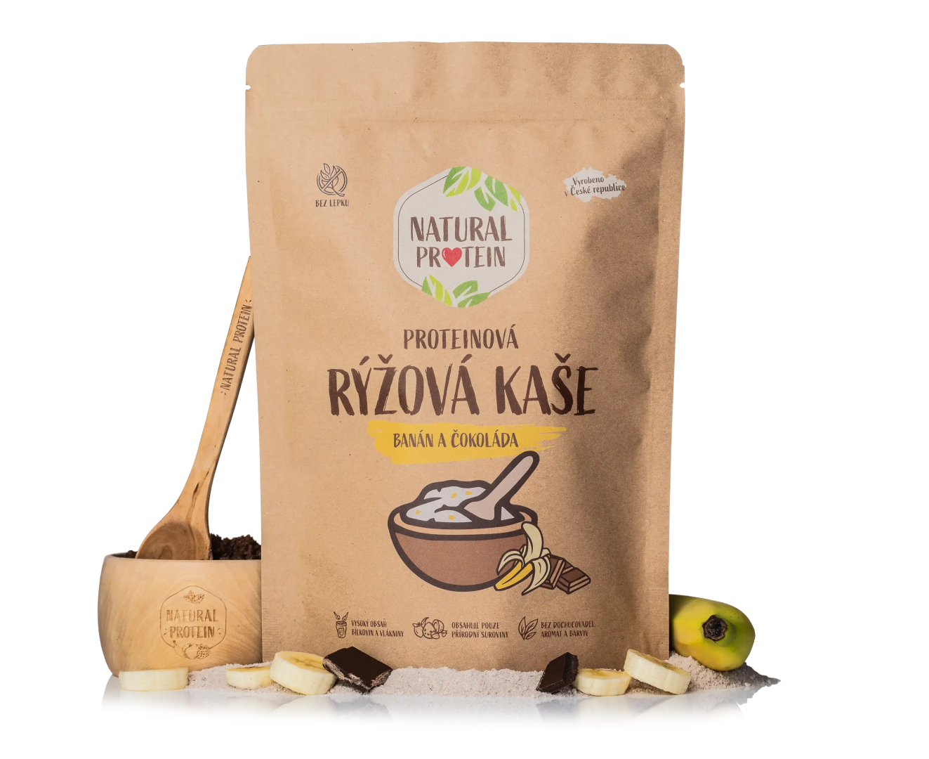 NaturalProtein Proteinová rýžová kaše Banán a čokoláda