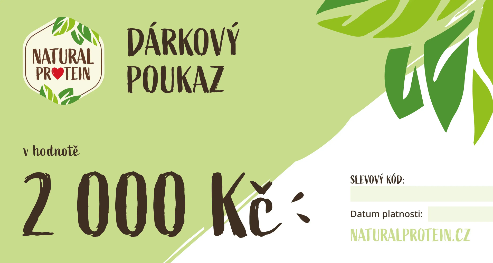 Dárkový poukaz 500 / 1000 / 2000 kč (online) 2000