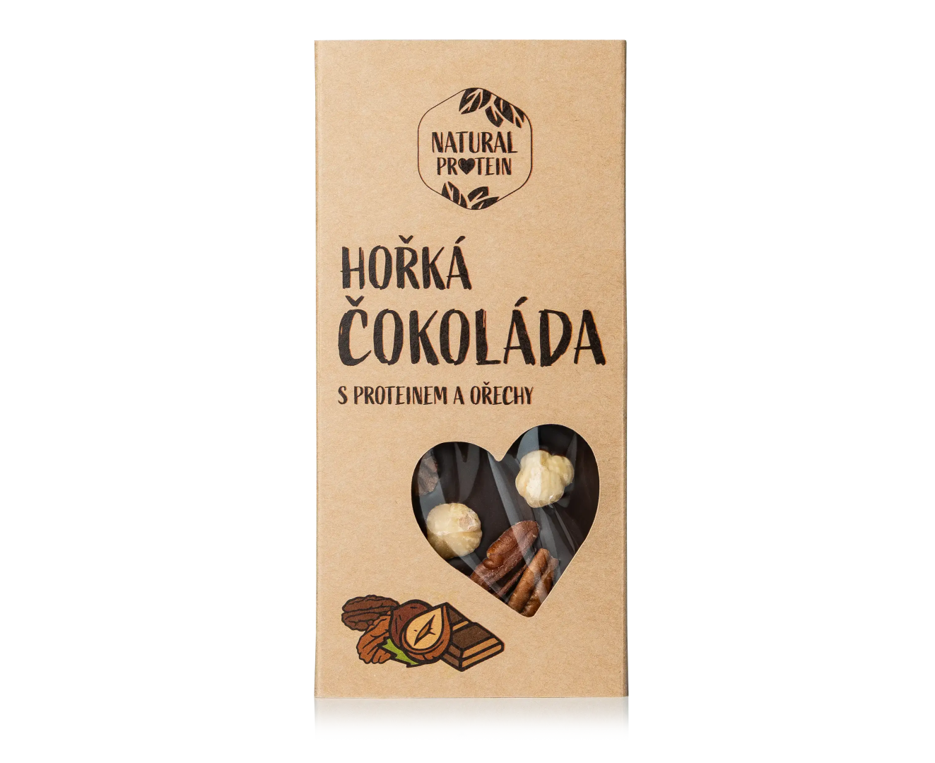 Hořká čokoláda s proteinem a ořechy (100g)