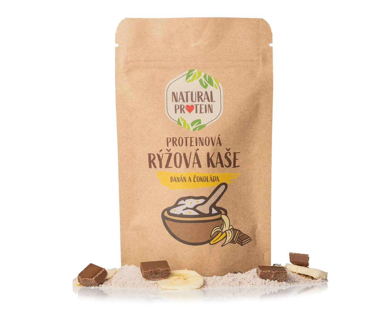 NaturalProtein Proteinová rýžová kaše Banán a čokoláda (60 g)