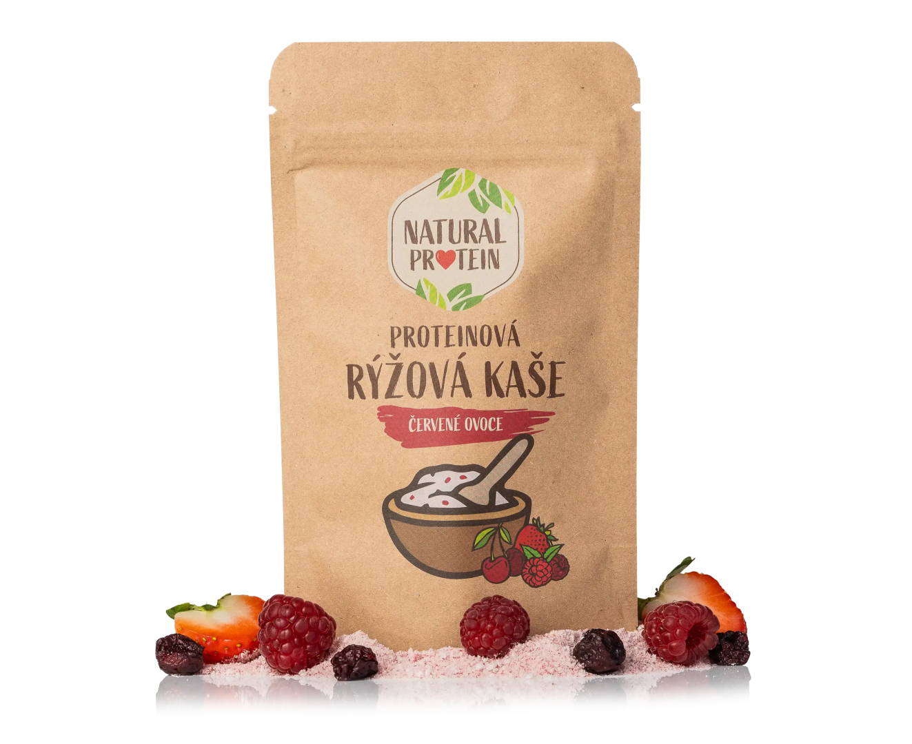 NaturalProtein Proteinová rýžová kaše Červené ovoce (60 g)