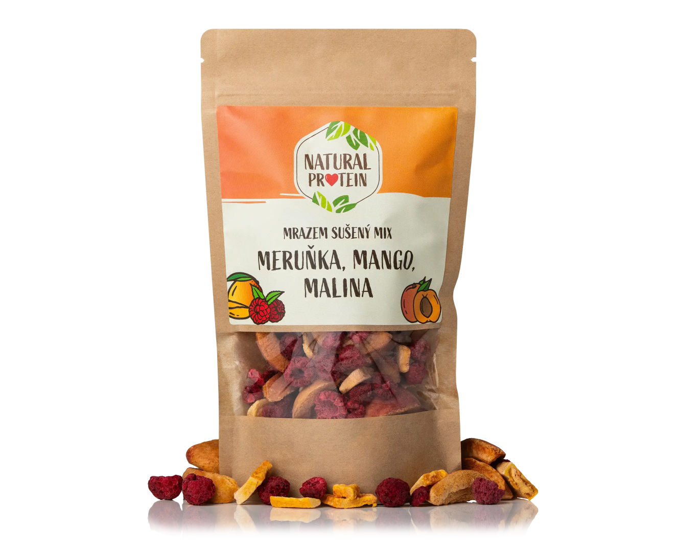 NaturalProtein Mrazem sušený mix meruňka, mango, malina