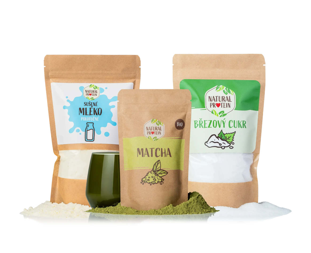 NaturalProtein Matcha latte vegan balíček