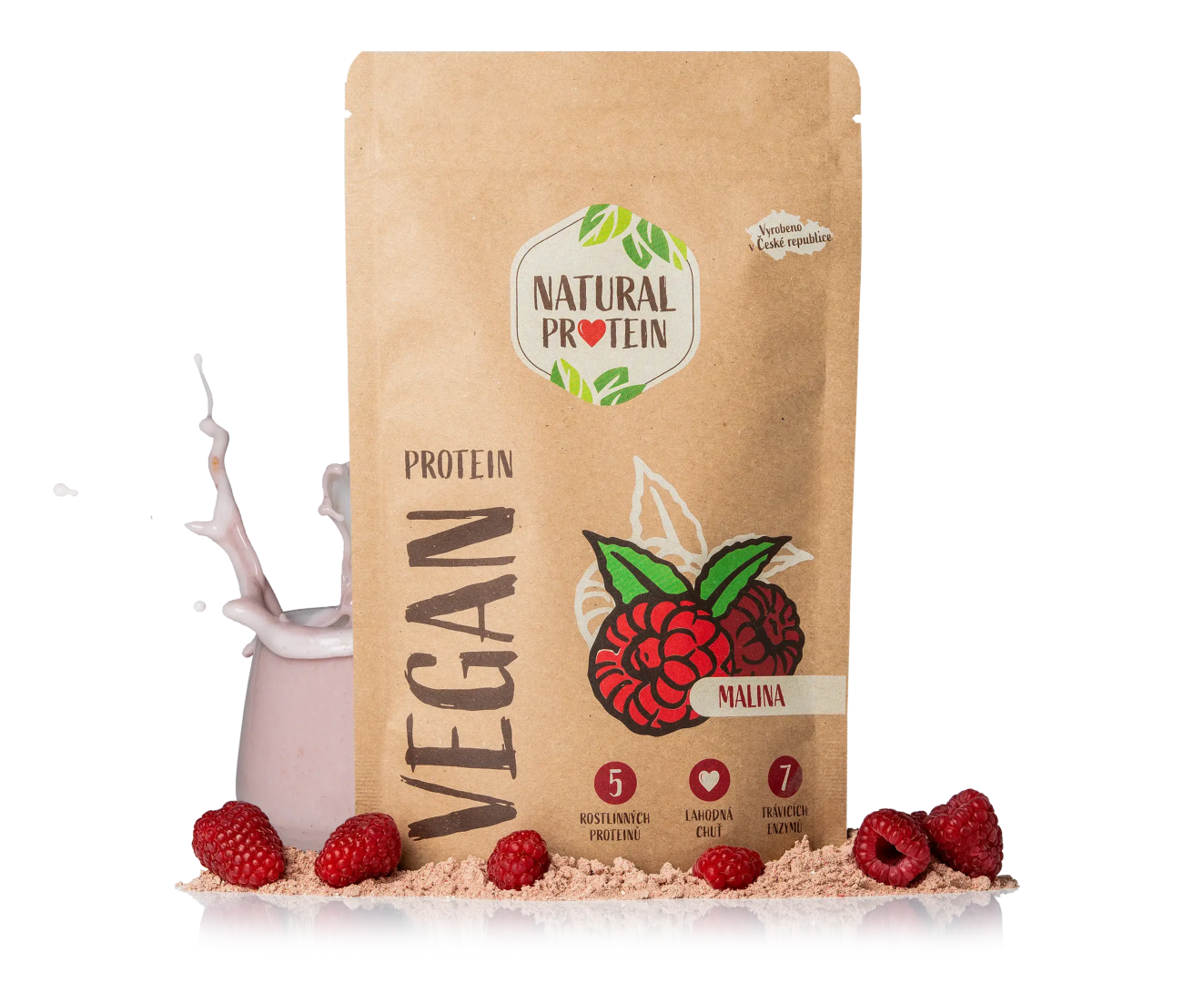 NaturalProtein Veganský protein Malina