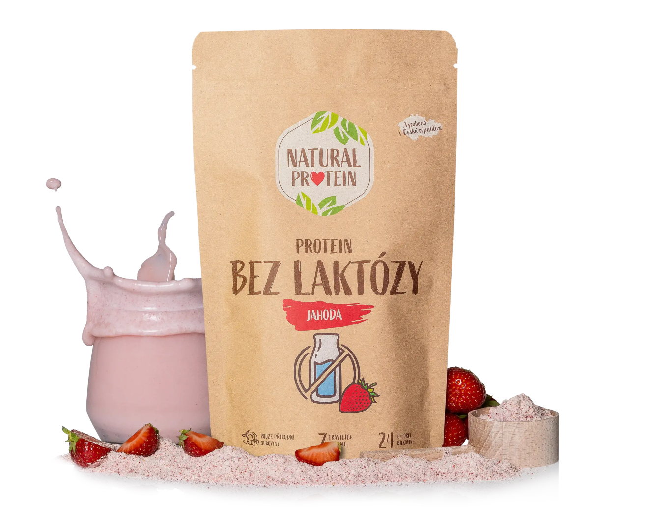 NaturalProtein Bezlaktózový protein Jahoda